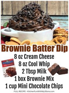 Brownie Batter Dip, Dessert Dip Recipes, Hp Sauce, Cheesecake Dip, Sweet Dips, Dip Recipes Easy, Dessert Dips, Brownie Batter, Favorite Appetizers