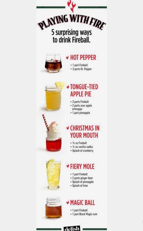 Fireball drinks Keto Fireball Drinks, Fireball Mixed Drink, Fireball Mixed Drinks Recipes, Best Fireball Drinks, Fireball And Coke Drink Recipes, Fireball And Baileys Drink Recipes, Drinks Alcohol Recipes Fireball, Mixed Drinks With Fireball Whiskey, Mix Drinks With Whiskey