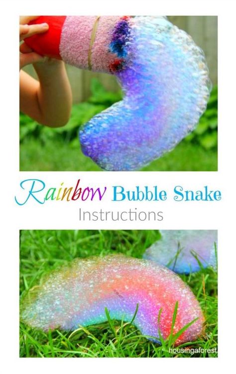 Cheap Outdoor Kids Activities, Snake Bubbles, Bubble Activity, Bubble Snake, Bubble Activities, Bubble Fun, Rainbow Bubbles, Bubble Wands, Outdoor Activities For Kids