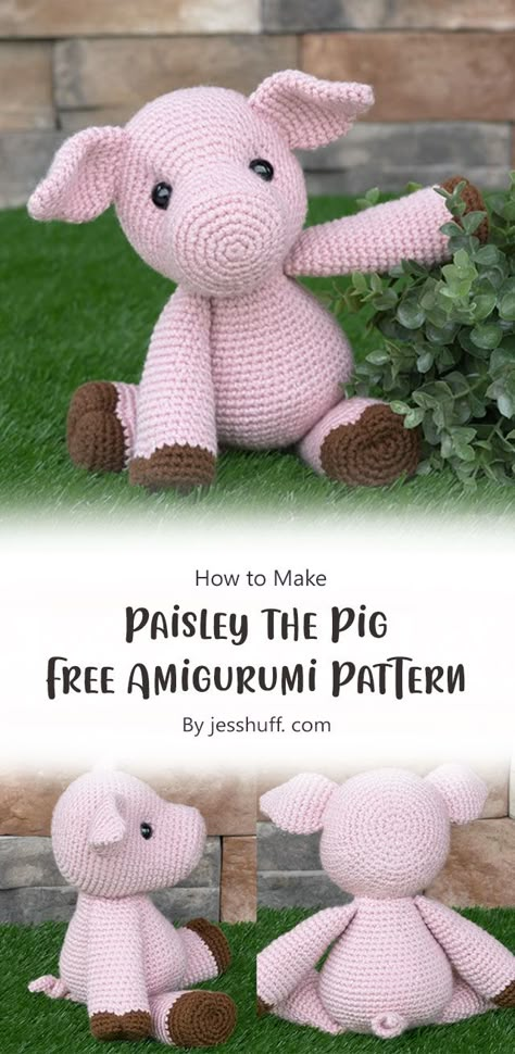 One of the adorable creations in this realm is Paisley the Pig, a charming little amigurumi pattern designed by jesshuff.com. We will explore the delightful world of Paisley the Pig and learn how to create this cute and cuddly toy ourselves. Easy Crochet Pig Pattern Free, Cute Pig Crochet Pattern Free, Free Pig Crochet Pattern, Crochet Pig Pattern Free, Pig Crochet Pattern Free, Pig Amigurumi Free Pattern, Crochet Pig Pattern, Crochet Pigs, Pig Crochet Pattern