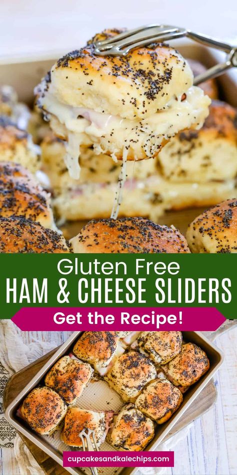 Easy Game Day Food, Gluten Free Finger Foods, Gluten Free Ham, Gluten Free Party Food, Ham Cheese Sliders, Gluten Free Brunch, Ham And Cheese Sliders, Gluten Free Turkey, Gluten Free Sandwiches