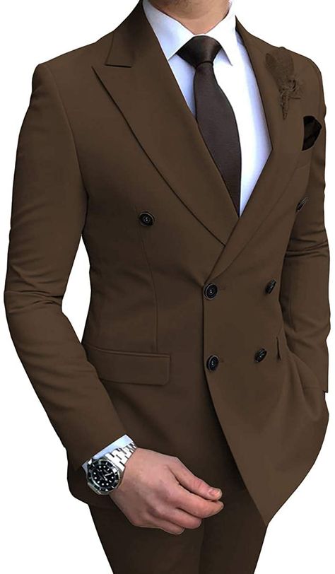 Vintage Wedding Suits For Men Classy, Brown Suits For Men, Graduation Suits, Wedding Blazer, Formal Suits Men, Stylish Mens Suits, Blazer Outfits Men, Brown Suit, Classy Suits