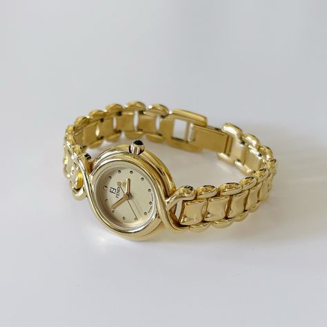 SOLD** Fendi gold plated round Watch from the 90s Fendi Watch, Golden Watch, Round Watch, Jewelry Lookbook, Girly Jewelry, The 90s, Watch Collection, Gold Watch, Monaco