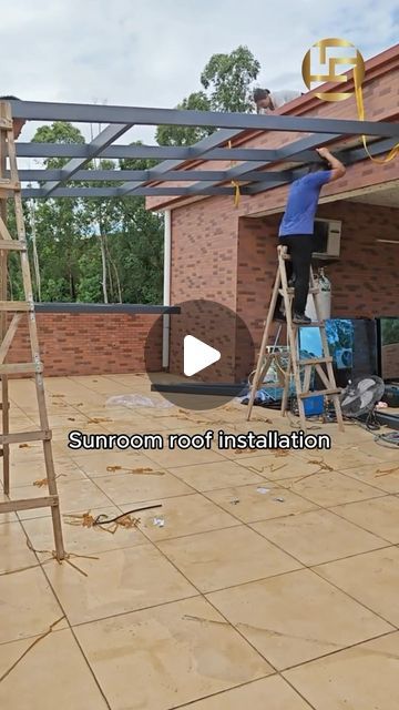 Angel Aluminum on Instagram: "How to install a grid conservatory roof#sunroom #roof #install" Open Close Pergola Roof, Roof Deck Design Ideas, Outside Roof Patio, Porch With Clear Roof, Outdoor Roofing Ideas, Sun Roofs Ceilings, Glass Pergola Roofs, Terrace Roof Ideas, Deck Roofing Ideas