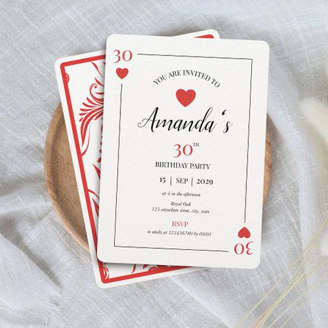 Playing Card Themed Party Ideas, Playing Card Theme Party, Poker Birthday Theme, Deck Of Cards Birthday Theme, Card Party Decoration, Playing Cards Party Theme, Poker 30th Birthday Party, Playing Card Party Decorations, 30th Vegas Birthday