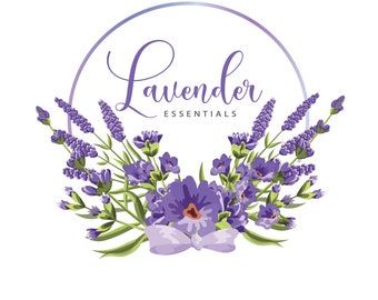 Lavender Nature, Etsy Store Banner, Leaves Logo, Botanical Logo, Flowers With Leaves, Logo Watercolor, Nature Logo, Store Banner, Etsy Shop Banner