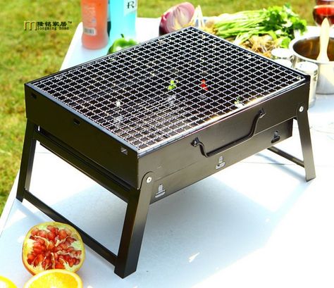 1PC New Mini grill indoor outdoor household oven non stick baking sheets on barbecue machine OK 0396 شواية فحم, Outdoor Smoker, Barbecue Portable, Portable Bbq Grill, Stainless Steel Bbq Grill, Charcoal Bbq Grill, Outdoor Bbq Grill, Smoker Cooking, Portable Stove