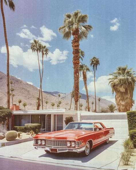 1 or 2? I’m a bit obsessed with 70s aesthetics at the moment… and of course Palm Springs as always 😍 Get your wall poster on liminaldestinations.com (link in bio!) • • • • (AI images — MJ 6) #70sinterior #1970sinterior #70saesthetic #1970s #70svibes #70snostalgia #70sdecor #70s #vintage #interiordesign #homedecor #luxuryhomes #midcentury 80s Palm Springs, Vintage Palm Springs Aesthetic, California 1970s, 70 Aesthetic, 1970s Cars, Palm Springs Vintage, Retro Architecture, Country America, 70’s Decor