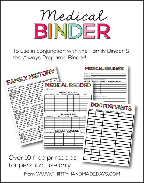 Printables Organizational, Medical Binder, Always Prepared, Emergency Binder, Family Binder, Household Binder, Binder Printables, Home Binder, Life Binder