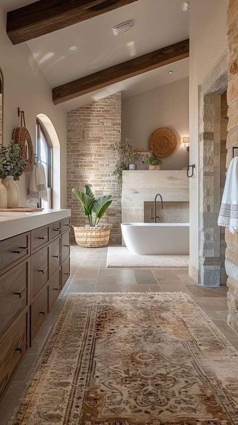 Modern Spanish Flooring, Hacienda Interior Design, Modern Hacienda, Colorado House, Dream House Rooms, Spanish House, Dream House Interior, Bathroom Remodel Master, House Bathroom