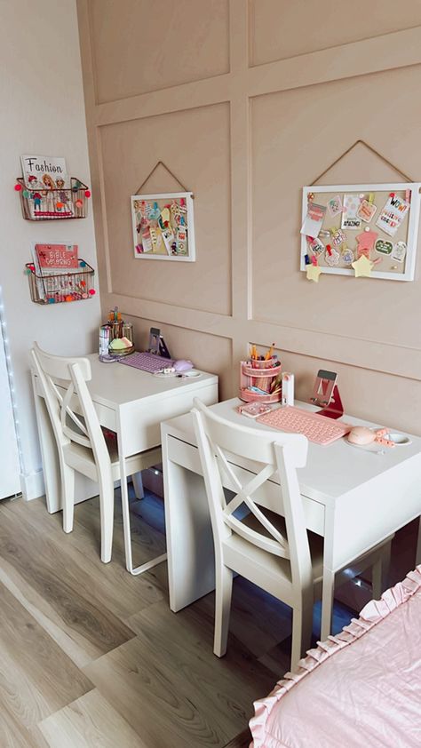 Girls Desk Ideas. Kids Bedroom Desk Essentials. Best Amazon Finds for Girls Bedroom Desk. Twin Desk Ideas, Girls Room With Desk And Dresser, Girls Desk In Bedroom, Bedroom For 2 Girls Kids, Shared Desk Kids, Desk For Girls Bedroom, Kids Desks In Bedroom, Children Desk Ideas, Double Desk Kids