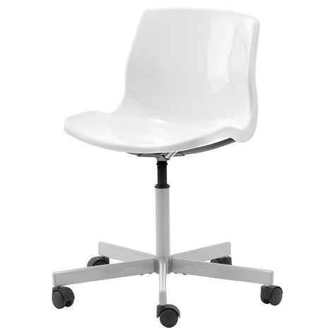 You can buy just the seat for a scoop chair. SNILLE Swivel chair - IKEA Ikea Office Chair, White Desk Chair, Best Home Office Desk, Wall Shelf Unit, Ikea Desk, Ikea Lack, Swivel Chair Desk, Ikea Chair, White Office