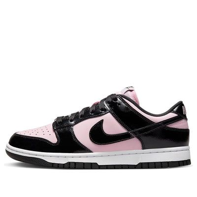 The Nike Dunk Low 'Pink Foam Black' is the perfect combination of style and comfort. The sleek silhouette features a pink leather base and black patent leather overlays. The pink nylon tongue, black laces over the white midsole and black rubber outsole complete the design. This sneaker is perfect for any activity, from running to walking, and is sure to make a statement. The inspiration behind the design is the classic Nike Dunk series, which has been a staple in the sneaker world for decades. The 'Pink Foam Black' is the perfect addition to any sneaker collection. (SNKR/Skate/Low Top/Women's/Classic/Non-Slip/Wear-resistant) Shoes Sneakers Dunks, Pink And Black Sneakers, Pink And Black Dunks, Black And Pink Jordans, Cute Nike Dunks, Cute Dunks, Nike Dunks Low Outfit Woman, Black And Pink Shoes