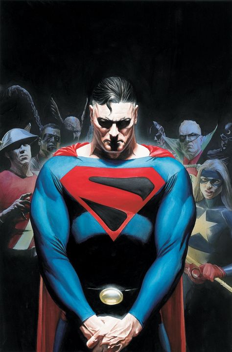 Alex Ross-JSA Superman cover Comic Art Art Dc Comics, Frank Cho, Character Design Cartoon, Justice Society Of America, Superman Art, Univers Dc, Frank Miller, Alex Ross, Jim Lee