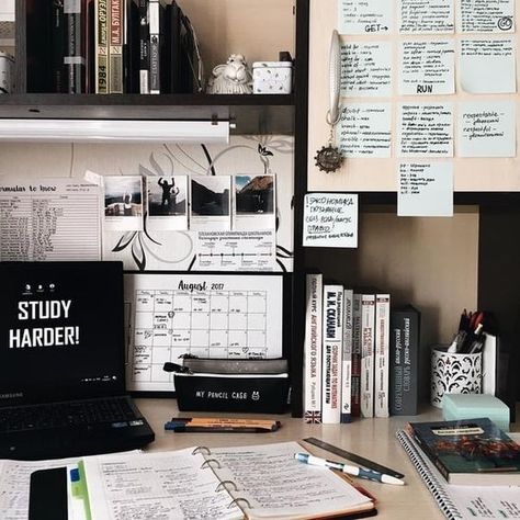 Studyblr Notes, Notes Notebook, Desk Stationery, How To Get Thick, School Study Tips, Study Desk, Future Goals, Home Office Setup, Office Setup