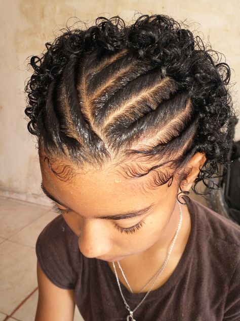 4b Natural Braided Hairstyles, Flat Twist With Curls In The Back, Protective Styles For Natural Hair Short Braids, Pretty Braided Hairstyles Natural Hair, Natural 4c Braided Hairstyles, Braids With Curls In The Back Natural, Natural Bob Hairstyles For Black Women Curls Curly Short, Braid Out Short Hair, Stitch Braids Short Hair