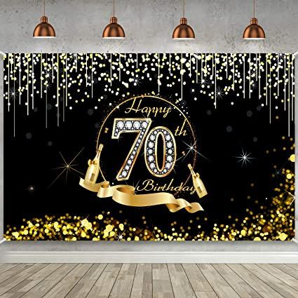 AmazonSmile: 70th Birthday Party Decoration, Extra Large Black Gold Sign Poster 70th Birthday Party Supplies, 70th Birthday Banner Photo Booth Happy Birthday Backdrop Background, 72.8 x 43.3 Inch: Toys & Games 70th Birthday Banner, Birthday Banner Photo, 70th Birthday Parties Decorations, Golden Birthday Parties, 70th Birthday Decorations, Birthday Background Design, 70th Birthday Party, Happy Birthday Backdrop, Dinner Party Decorations