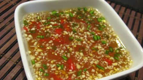 Vietnamese Dipping Sauce (Nuoc Cham) Recipe - Food.com Vietnamese Dipping Sauce, Viet Food, Vietnam Food, Asian Sauce, Jumbo Shrimp, Vietnamese Cuisine, Asian Flavors, Grilled Shrimp, Vietnamese Recipes