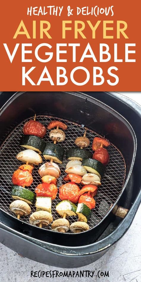 Air Fryer Kabobs, Brownies Coconut, Kabobs Recipes, Air Fryer Vegetable, Air Fryer Recipes Keto, Veggie Kabobs, Vegetable Kabobs, Air Fryer Recipes Vegetarian, Chop Recipes