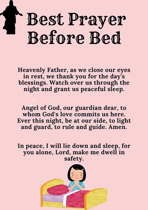 Best Prayer Before Bed Prays To Say Before Bed, Short Prayers Before Bed, Before Bed Prayer, Bed Time Prayer For Kids, Good Prayers Before Bed, Prayers To Say Before Bed, Prayers Before Bed, Night Time Prayers, Psalm Magic