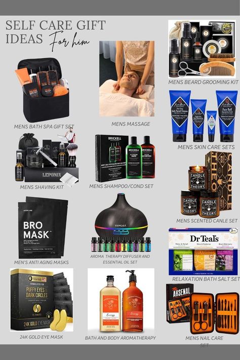 Personal Care For Men, Self Care Hamper For Men, Skin Care Gift Box Ideas For Men, Spa Basket For Men, Self Care Basket Ideas Diy Gifts Men, Skincare Gift For Boyfriend, Self Care Kit For Men, Men Wishlist Gift Ideas, Grooming Kit For Men