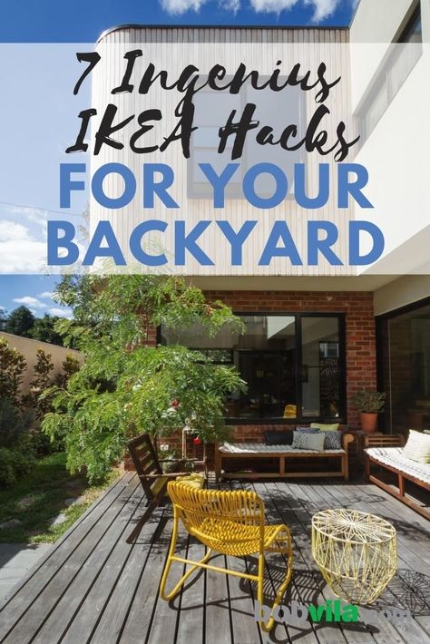 Check out these creative ways to flip IKEA furniture for your backyard. | 7 Ingenious IKEA Hacks for Your Backyard Ikea Porch Ideas, Ikea Yard Ideas, Ikea Landscaping, Ikea Garden Ideas, Ikea Patio Hacks, Ikea Hacks Outdoor Patio, Outdoor Ikea Hacks, Ikea Outdoor Furniture Hacks, Ikea Outdoor Hacks