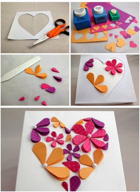 Construction Paper Flowers, Kraf Kertas, Construction Paper Crafts, Fleurs Diy, Paper Flower Crafts, Paper Flowers Craft, Paper Art Craft, 3d Paper Crafts, Paper Heart