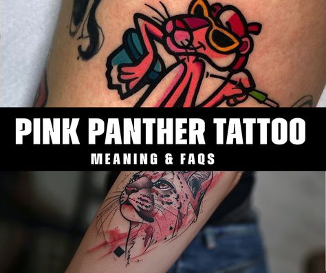 What is the significance of the pink panther tattoo? Pink Panther Tattoos, Girly Panther Tattoo, Pink Panther Tattoo Design, Traditional Pink Panther Tattoo, Panther Tattoo Traditional, Pink Panther Tattoo, Panther Tattoo Design, Men’s Panther Tattoo, Panther Tattoo Meaning