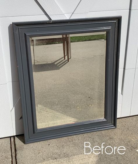 15 Thrifty Mirror Makeovers | Confessions of a Serial Do-it-Yourselfer Refinishing Mirror Frame, Old Mirror Makeover, Mirror Makeover Diy, Mirror Redo, Painting Mirror Frames, Christmas Mirror, Basket Makeover, Mirror Makeover, Old Mirrors