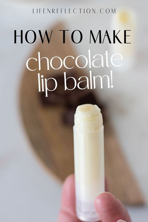 Learn how to make yummy chocolate lip balm for natural skin care with this easy lip balm recipe! Diy Natural Lip Balm, Chapstick Diy, Chapstick Recipe, Natural Lip Balm Recipe, Wax Recipe, Lip Balm Recipe, Diy Lip Balm Recipes, Balm Recipe, Lip Balm Recipes