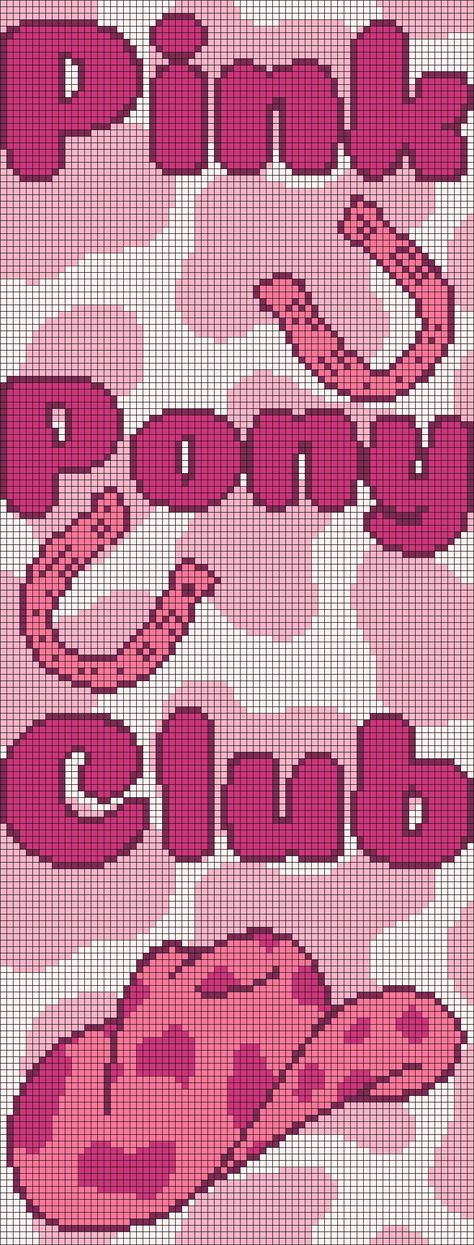 Pink Pony Club Alpha Pattern, Chappell Roan Pixel Grid, Chappell Roan Pixel Art, Phoebe Bridgers Alpha Pattern, Chappell Roan Crochet Tapestry, Pixel Grid Ideas Crochet, Chappell Roan Cross Stitch, Chappell Roan Crochet, Alpha Grids