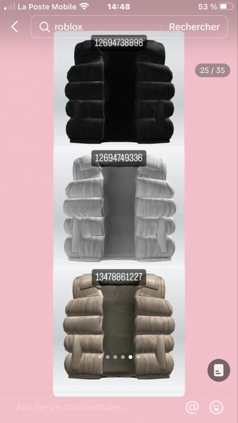 Black Puffy Vest, Brown Hair Roblox, Blocksburg Outfit Codes￼, Emo Accessories, Code Clothes, Bloxburg Decals Codes Wallpaper, Coding Shirts, Bloxburg Decals Codes, Roblox Guy