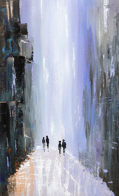 How To Paint Cityscapes, Palette Knife Art Acrylics, Abstract City Art, Art Acrylic Painting Ideas Abstract, Acrylic Painting Buildings, Street Painting Acrylic, City Painting Acrylic Easy, City Painting Easy, Abstract Acrylic Painting Tutorials