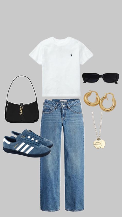 Outfit Flatlay, Polo Shirt Outfits, Mode Zara, Uni Outfits, Looks Street Style, Stockholm Fashion, Baggy Pants, Looks Style, Casual Style Outfits