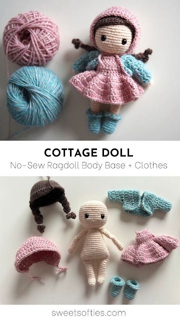 Small Doll Crochet Pattern, Amigurumi With Clothes, Crochet Doll With Clothes Free Pattern, Crochet Doll With Clothes, Cute Crochet Dolls Free Pattern, No Sew Crochet Doll Pattern, Crochet Doll Easy, Amigurumi Ideas Inspiration, How To Crochet A Doll For Beginners