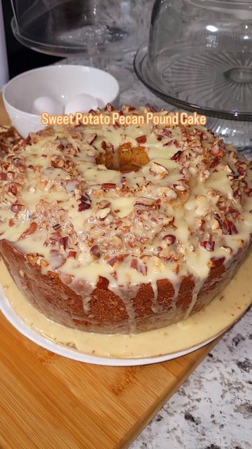 Mama Sofana's Buttercream Dreams on Instagram: "This Sweet Potato Pecan Pound Cake is #perfect for the upcoming #fallseason #cake #cakesofinstagram #baking #explorepage   Full recipe on my YouTube channel.  #linkinbio" Custard Pound Cake, Sweet Potato Rum Cake, Butter Rum Pound Cake, Glazes For Pound Cakes, Banana Cream Cheese Pound Cake, Sweet Potato Pound Cake Recipes, Sweet Potato Buttermilk Pound Cake, Mama Sofana's Buttercream Dreams, Coconut Pound Cake Moist