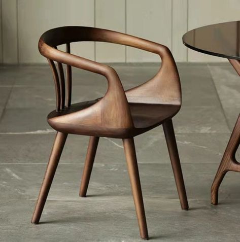 Modern Wood Chair, Wood Chair Design, Chair Design Wooden, Design Japonais, Solid Wood Chairs, Wooden Armchair, Wooden Chairs, Wooden Dining Chairs, Dining Chair Design