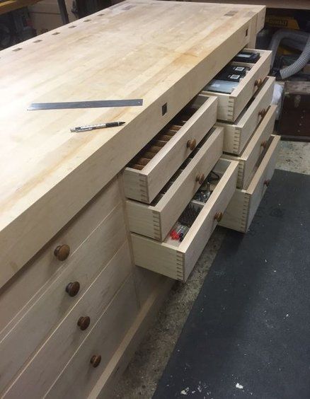 Workbench With Drawers, Workbench Designs, Old Benches, Mobile Workbench, Workbench Plans Diy, Laminate Furniture, Woodworking Shop Plans, Bench With Drawers, Woodworking Bench Plans