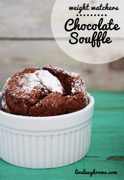 WW chocolate souffle ... 3 points each Weight Watcher Chocolate, Chocolate Souffle Recipe, Ww Chocolate, Chocolate Volcano, Souffle Recipe, Low Fat Desserts, Weight Watchers Dessert Recipes, Souffle Recipes, Chocolate Souffle