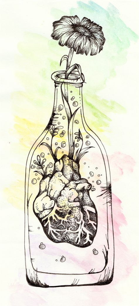 Note In A Bottle Drawing, Bottled Emotions Tattoo, Bottled Up Emotions Tattoo, Bottled Up Emotions Art, Message In A Bottle Drawing, Bottle Of Tears, Hope Drawing, Drawing And Watercolor, Dyi Art