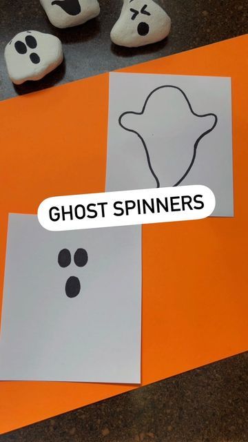 Kidscraftbarn on Instagram: "Ghost spinners! These are so simple to make & my kids get a kick out of them. All you need is ⤵️ *paper (I used card stock) *pipe cleaner (string/yarn works too) *glue *marker That’s it! When you spin the pipe cleaner between your fingers, the ghosts face will appear! Save for later 💜 have an amazing Monday! #ghostcraft #activitiesforkids #diy #toysforkids #momsofinstagram #halloween #spookyseason #preschool #kindergarten #kidscrafts #halloweenlover" Spinning Ghost Template, Spinning Ghost, Ghosts Face, Ghost Template, Ghost Crafts, Ghost Diy, Preschool Projects, Halloween Activities For Kids, Kids Yoga