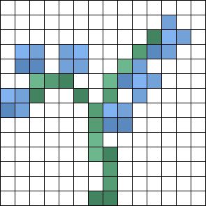 Minecraft Blue Orchid Perler Bead Pattern | Bead Sprites | Misc Fuse Bead Patterns Minecraft Blue Orchid Flower, Blue Orchids Minecraft, Perler Bead Patterns Minecraft Flowers, Minecraft Flower Painting Grid, Perler Bead Minecraft Flower, Drawing Ideas Minecraft, Minecraft Pixel Flower, Minecraft Blue Flower, Perler Bead Patterns Flowers