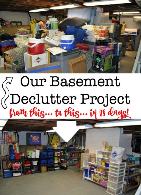 Organizing A Basement, Basement Declutter, Organizing Basement, Basement Upgrades, Declutter Basement, How To Remove Kitchen Cabinets, Organizing Inspiration, Basement Organization, Family Organization