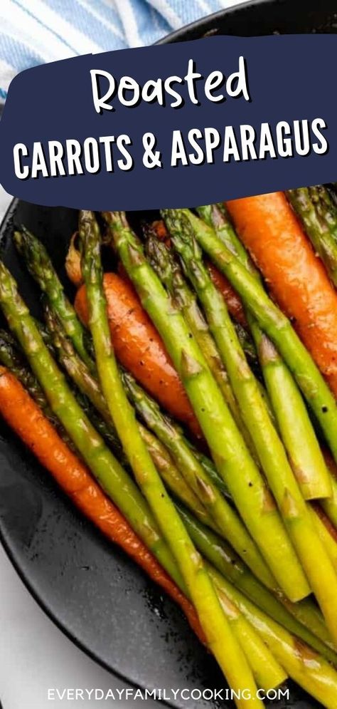 Sides For Easter Dinner, Sides For Easter, Roasted Carrots And Asparagus, Easy Vegetable Sides, Carrots And Asparagus, Easter Side Dish, Asparagus Side Dish, Keto Air Fryer Recipes, Asparagus Recipes Roasted