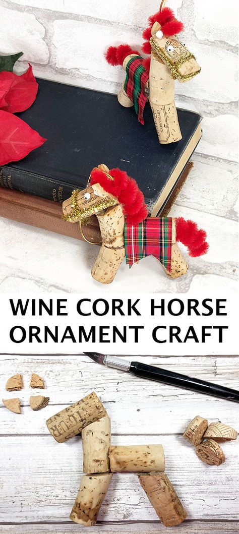 horse-ornaments-pnn Horse Crafts For Adults, Easy Horse Crafts, Scandinavian Crafts, Christmas Horse Crafts, Cork Decorations, Horse Themed Crafts, Horse Crafts Diy, Horse Camp Crafts, Horse Crafts For Kids