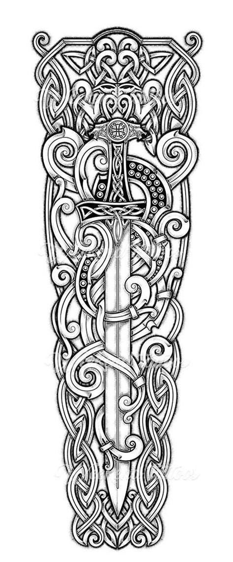 Scots Irish Tattoo, Celtic Warrior Tattoos, Viking Tattoos For Men, Celtic Sleeve Tattoos, Traditional Viking Tattoos, Viking Rune Tattoo, Viking Knotwork, Fenrir Tattoo, Celtic Tattoos For Men