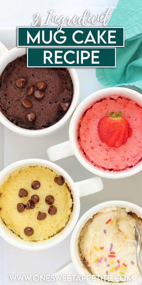 Cake Mix Mug Cake Easy Mug Cake Recipe 3 Ingredients, Mug Cake Cake Mix, Cake Mix Mug Cake, Late Night Dessert, Two Ingredient Cakes, Mug Dessert Recipes, 3 Ingredient Mug Cake, 2 Ingredient Cakes, 2 Ingredient Desserts