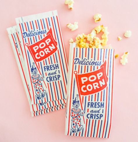 Popcorn Treat Bags, Popcorn Packaging, Popcorn Treat, Movie Night Birthday Party, Popcorn Treats, Theme Inspiration, Parties Ideas, Backyard Movie Nights, Carnival Themed Party