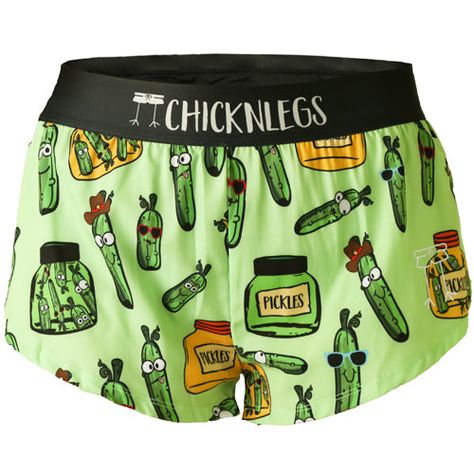 Women's Pickles 1.5" split printed running shorts from ChicknLegs. Show off your chicken legs in the most comfortable running shorts with dozens of fun printed designs. Chicken Legs Running Shorts, Chicknlegs Shorts, Chicken Leg Shorts, Chicken Legs Shorts, Sweat Set Outfits, Cute Cowgirl Outfits, Funny Shorts, Running Shorts Women, Chicken Legs