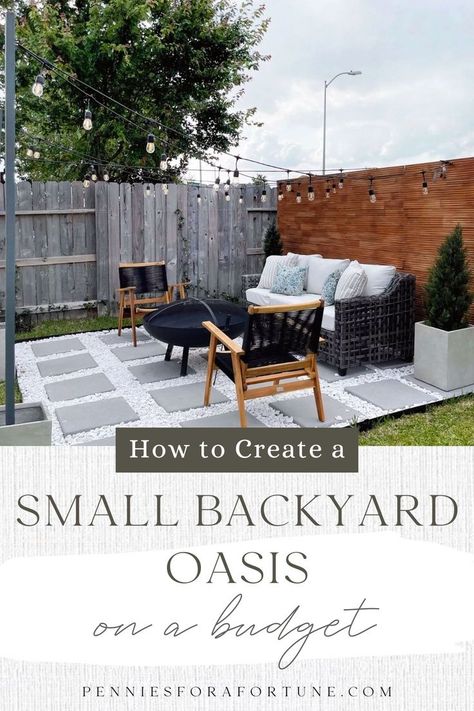 Small Backyard Oasis, Inexpensive Backyard Ideas, Backyard Oasis On A Budget, Diy Patio Ideas, Contemporary Backyard, Backyard Dining, Small Outdoor Patios, Backyard Design Ideas Budget, Diy Backyard Patio